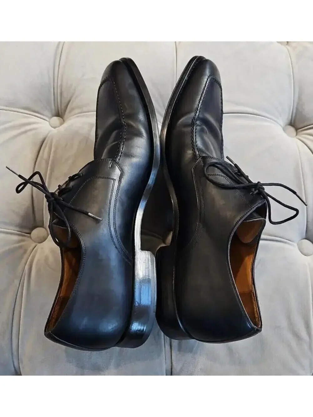 Magnanni 13723 Black Leather LaceUp Oxfords Loafers Mens Dress Shoes 9.5 M Nice!